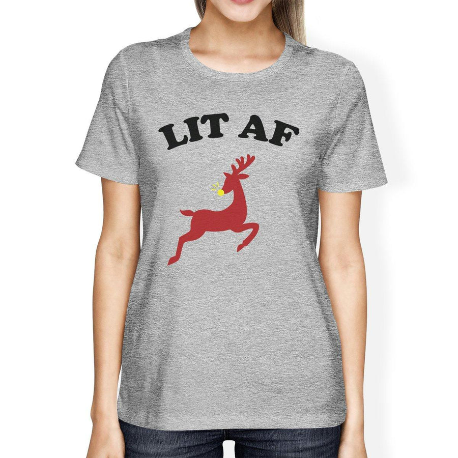 Lit Af Womens Grey Shirt