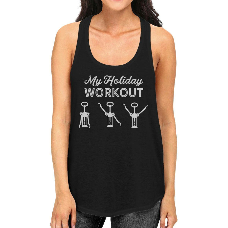 My Holiday Workout Womens Black Tank Top