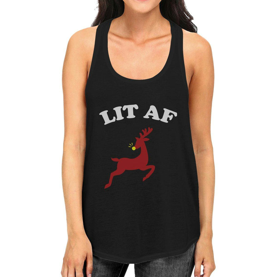 Lit Af Womens Black Tank Top