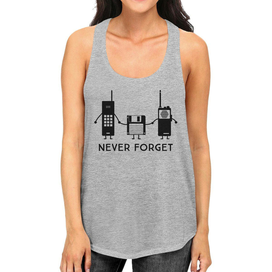 Never Forget Womens Grey Tank Top