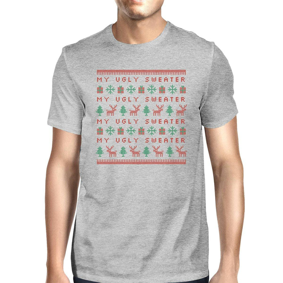 My Ugly Sweater Pattern Mens Grey Shirt