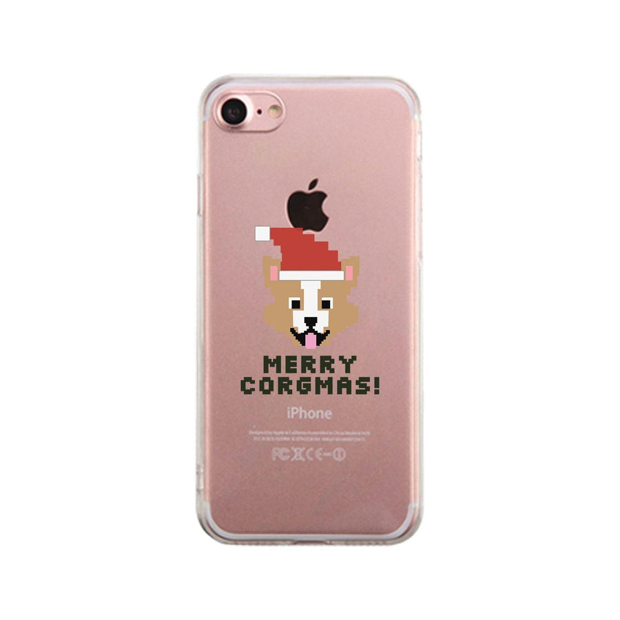 Merry Corgmas Corgi Clear Phone Case