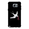 Pink Ribbon And Swallows Birds Black Phone Case