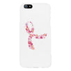 Pink Floral Ribbon White Phone Case