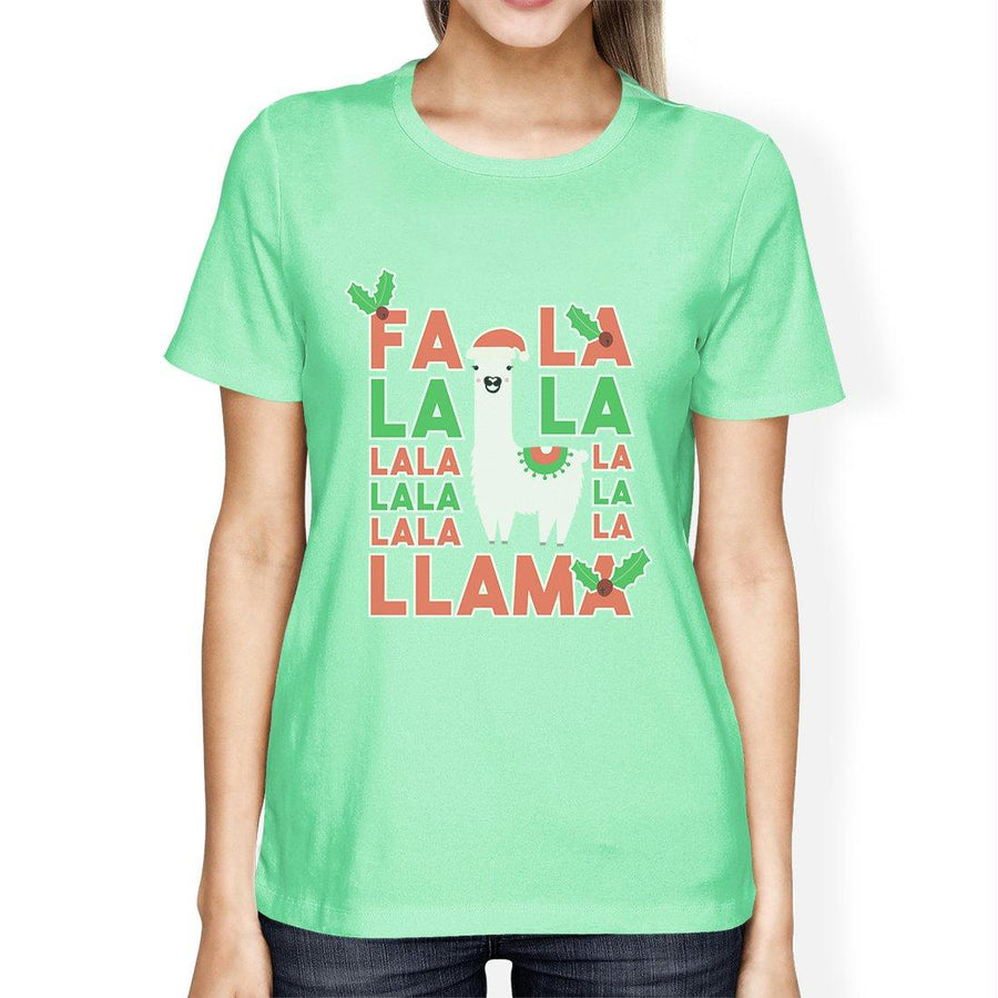 Falala Llama Womens Cute Christmas Unique Design T-Shirt Funny Gift