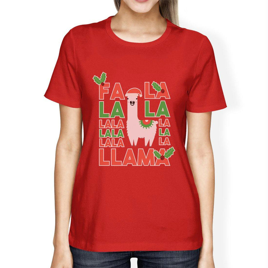 Falala Llama Womens Cute Christmas Unique Design T-Shirt Funny Gift