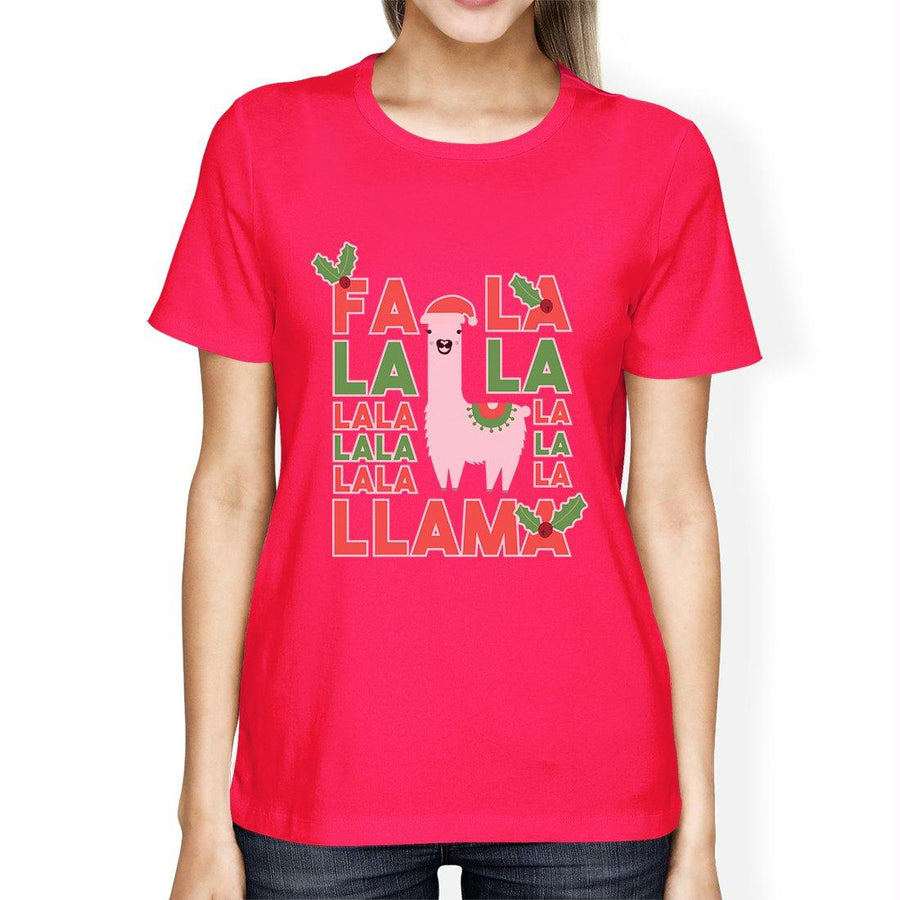 Falala Llama Womens Cute Christmas Unique Design T-Shirt Funny Gift