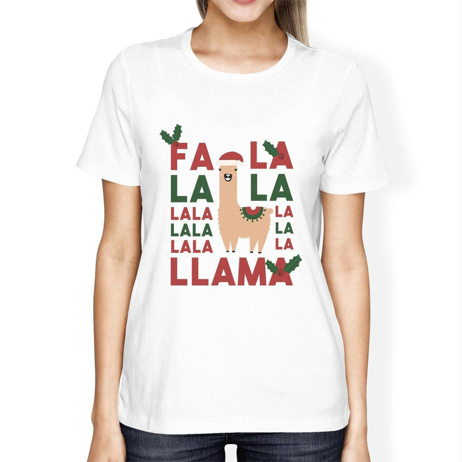 Falala Llama Womens Cute Christmas Unique Design T-Shirt Funny Gift