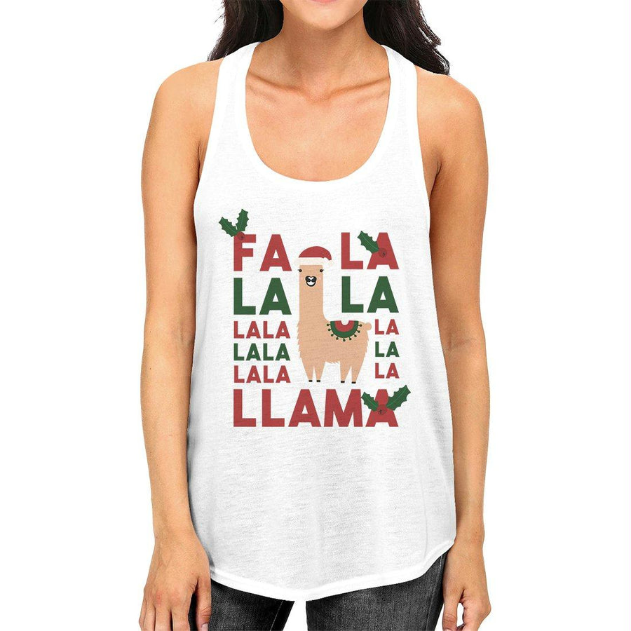 Falala Llama Womens Racerback Tank Top For Christmas Gym Workout