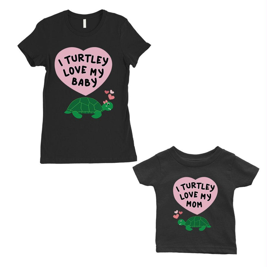 Turtley Love Baby Mom Mom and Baby Matching Gift T-Shirts For Moms