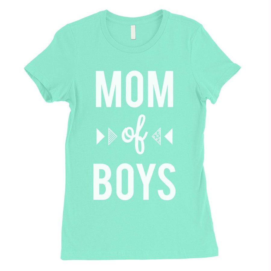 Mom Of Boys Womens Short Sleeve Cotton Tee T-Shirt Mothers Day Gift