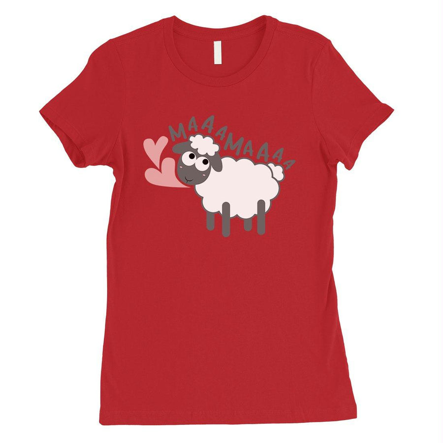 MaaaMaaa Sheep Womens Short Sleeve T-Shirt Funny Mothers Day Gift Tee