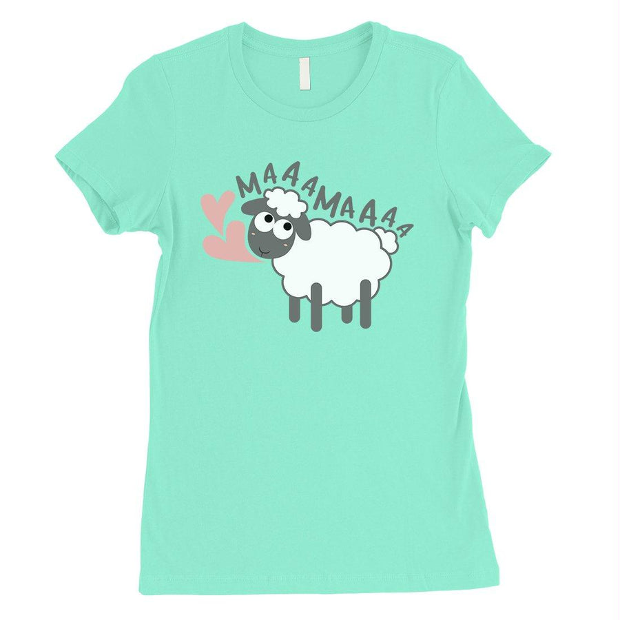 MaaaMaaa Sheep Womens Short Sleeve T-Shirt Funny Mothers Day Gift Tee