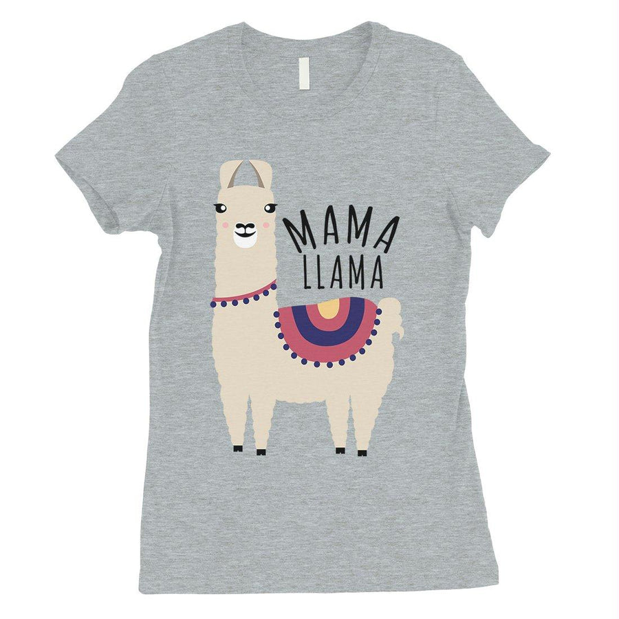 Mama Llama Womens Cute Short Sleeve T-Shirt Funny Mother Day Gift Tee