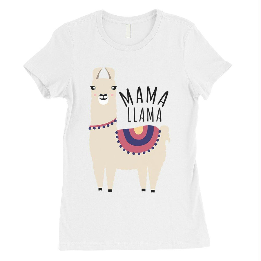 Mama Llama Womens Cute Short Sleeve T-Shirt Funny Mother Day Gift Tee