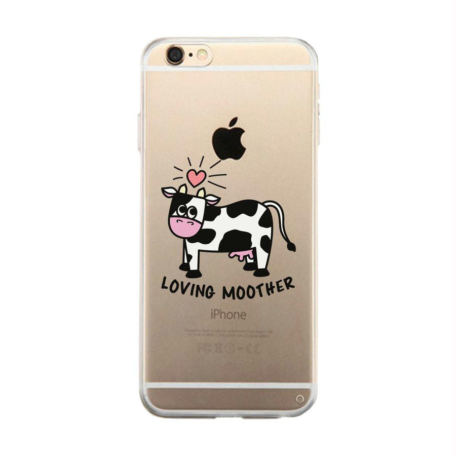 Loving Moother Cow Clear Case Cute Mom Gift Phone Cover Transparent