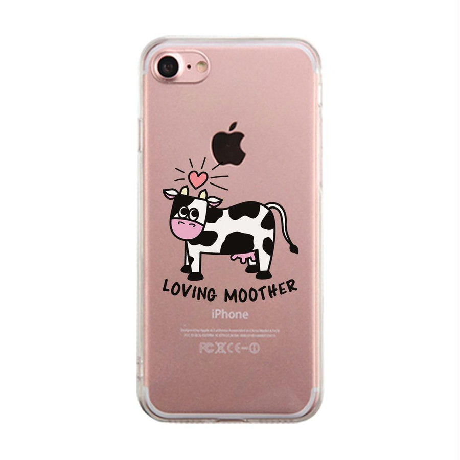 Loving Moother Cow Clear Case Cute Mom Gift Phone Cover Transparent