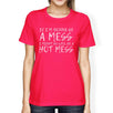 Hot Mess Womens Work Out Funny Saying Tee T-Shirt Cute Gym Shirt