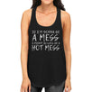 Hot Mess Womens Funny Graphic Tanks Gym Workout Tank Top Gift Ideas