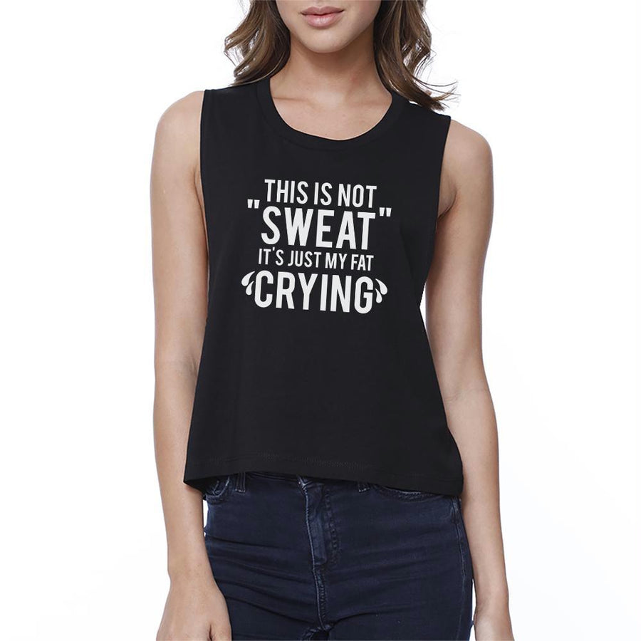 Fat Crying Womens Funny Workout Crop Top Fitness Tee Shirt Gifts