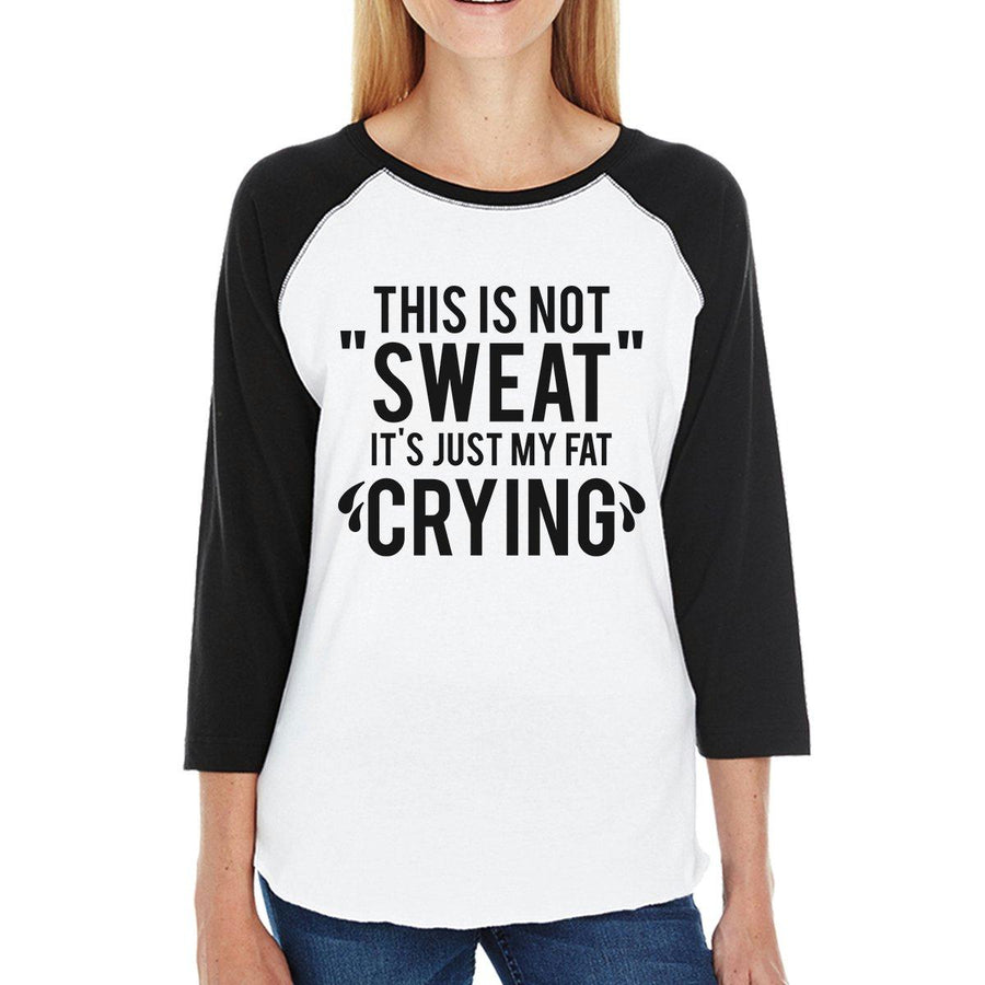 Fat Crying Womens Baseball Tee Funny Exercise Raglan Tee For Gym