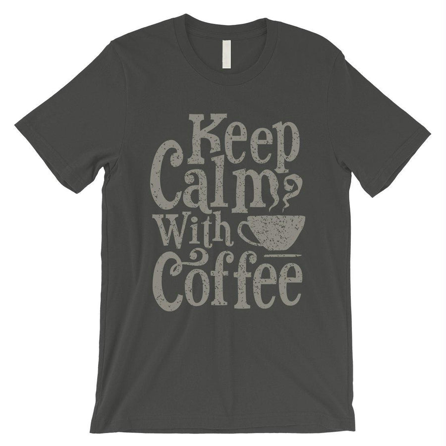 Keep Calm Coffee Mens Unique Vintage T-Shirt Gift For Coffee Lovers