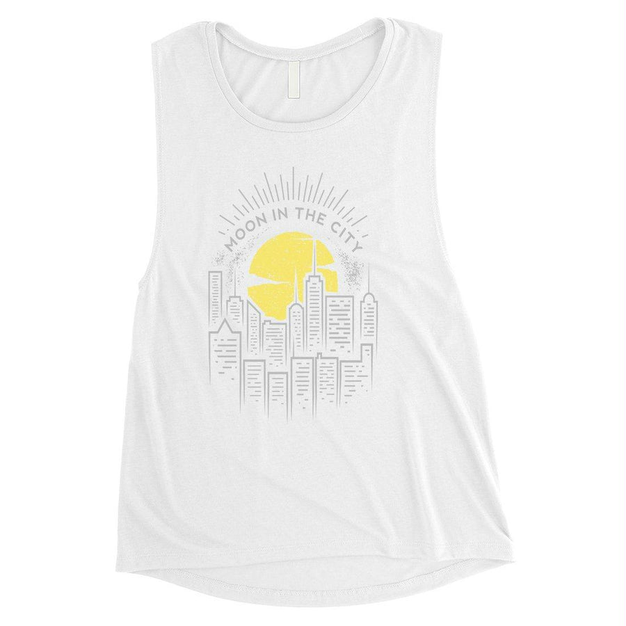 Moon In City Womens Muscle Shirt