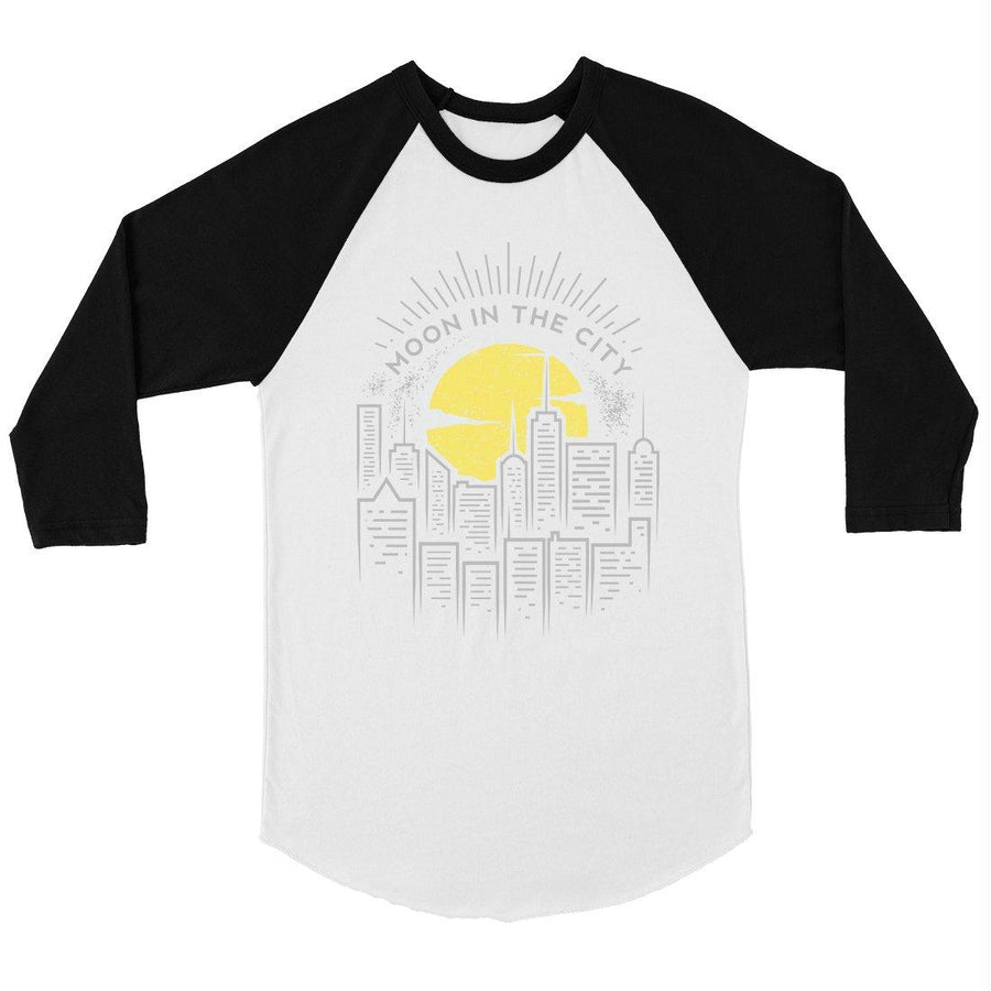 Moon In City Womens Baseball Tee