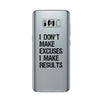 Excuses Results Clear Case Funny Gym Gift Phone Case Slim Fit Cover