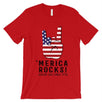 Merica Rocks T-Shirt Mens Veterans 4th of July Shirt Army Dad Gift