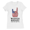 Merica Rocks Womens Cute Graphic T-Shirt Funny 4th of July Outfit