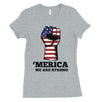 Merica Strong Womens Cute Graphic T-Shirt Funny 4th of July Outfit