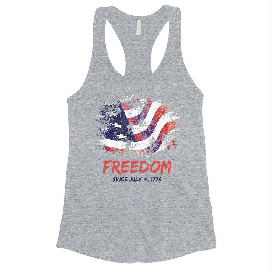 Freedom Since July 4th Tank Top Womens Cute Workout Gym Tank Top