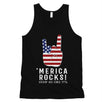 Merica Rocks Mens Funny Graphic Tank Top Gift For 4th Of July Shirt