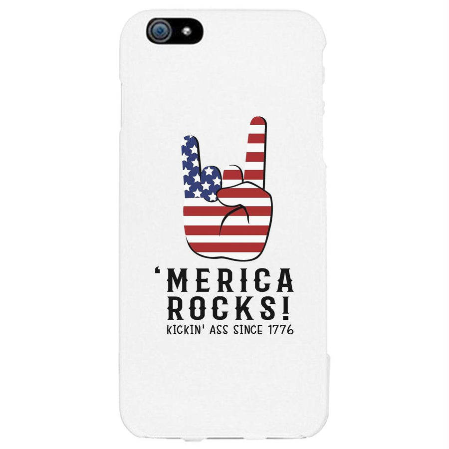 Merica Rocks Phone Case 4th of July Gift Unique Graphic Phone Cover