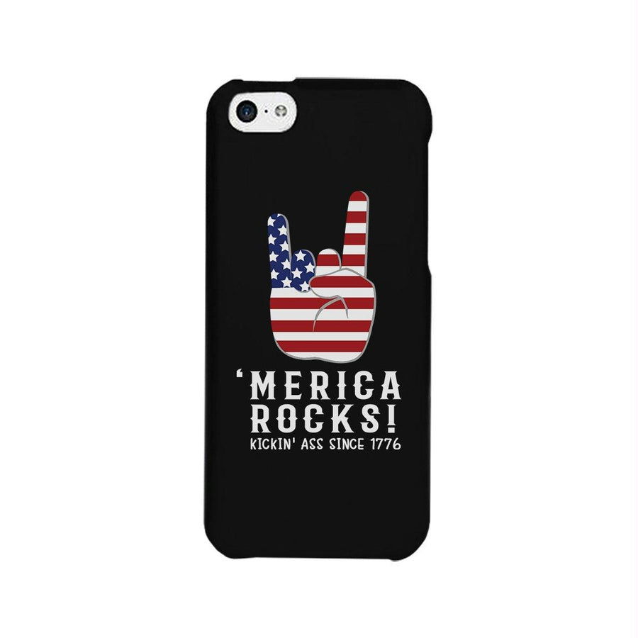 Merica Rocks Phone Case 4th of July Gift Unique Graphic Phone Cover