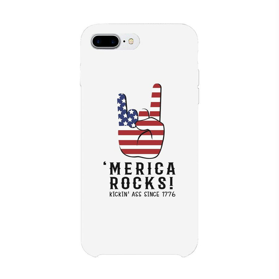 Merica Rocks Phone Case 4th of July Gift Unique Graphic Phone Cover