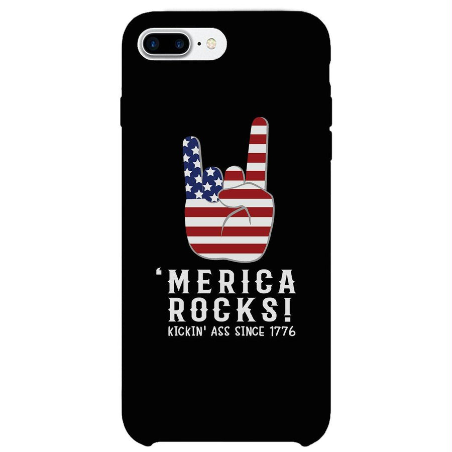 Merica Rocks Phone Case 4th of July Gift Unique Graphic Phone Cover