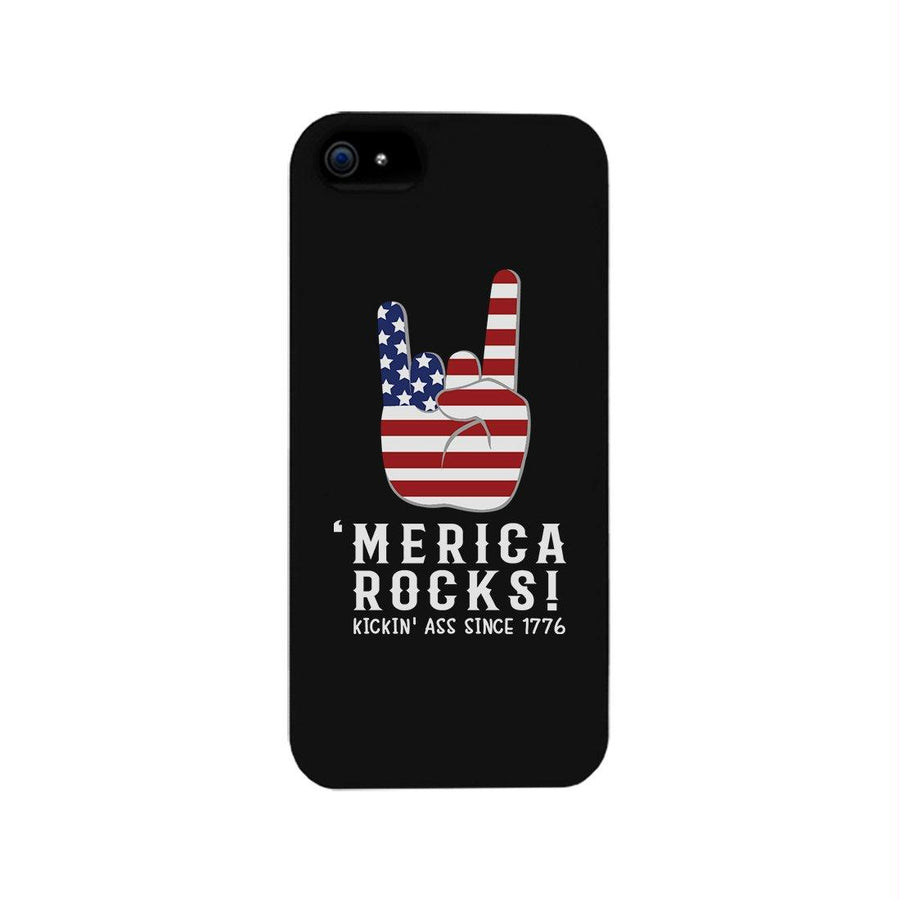 Merica Rocks Phone Case 4th of July Gift Unique Graphic Phone Cover