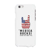 Merica Rocks Phone Case 4th of July Gift Unique Graphic Phone Cover