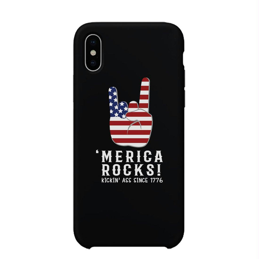 Merica Rocks Phone Case 4th of July Gift Unique Graphic Phone Cover