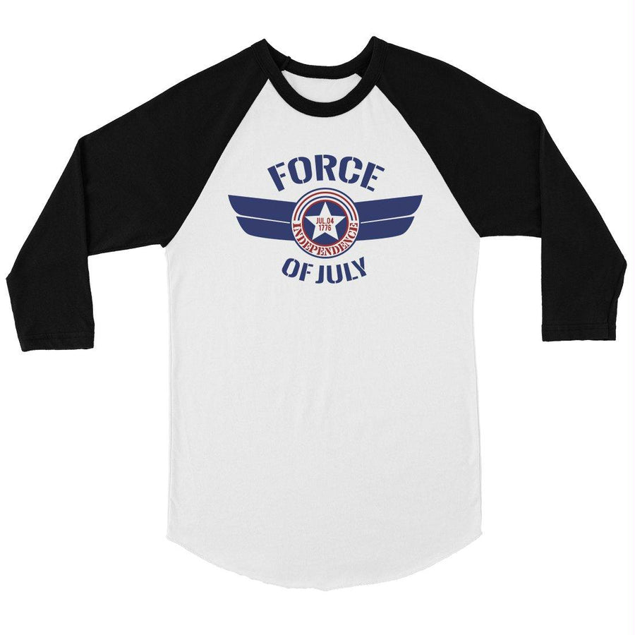 Force Of July Mens Baseball Shirt 4th of July Raglan Tee For Him