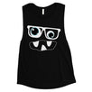 Monster With Glasses Womens Muscle Shirt