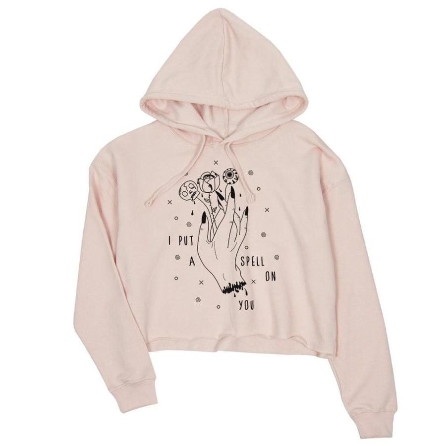 I Put A Spell On You Womens Crop Hoodie Pullover For Halloween