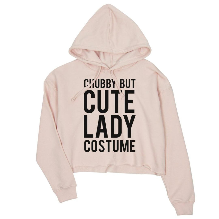 Chubby But Cute Lady Costume Womens Crop Hoodie