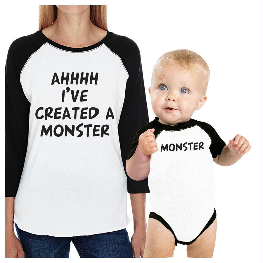 Created A Monster Mom and Baby Matching Baseball Shirts Mothers Day