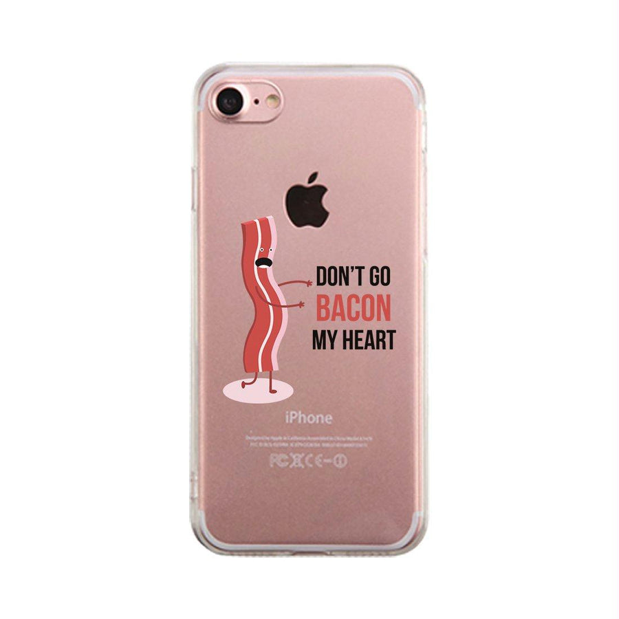 Bacon My Heart-LEFT Clear Case Funny Ultra Slim Cover Couples Gifts