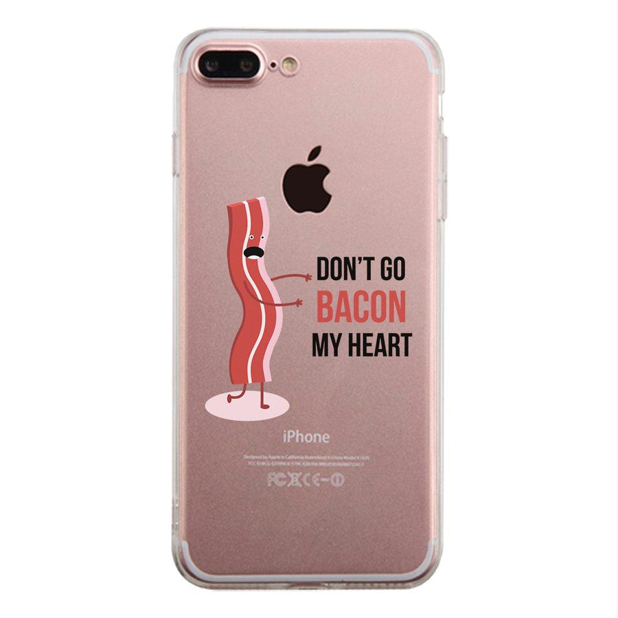 Bacon My Heart-LEFT Clear Case Funny Ultra Slim Cover Couples Gifts