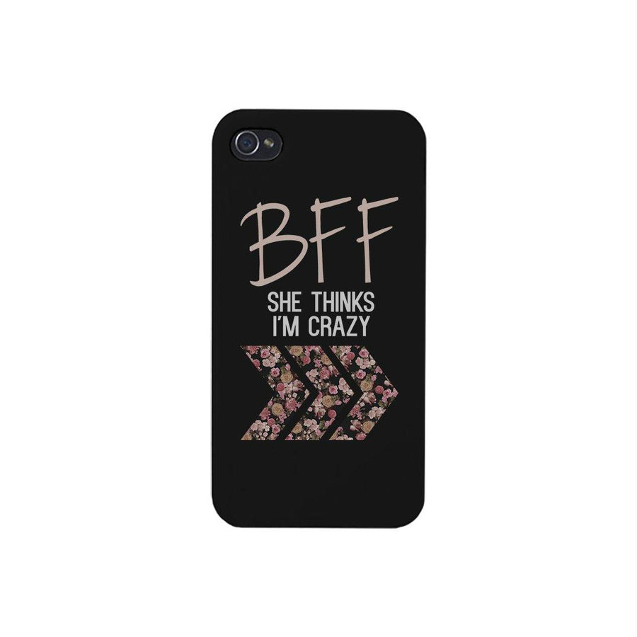 BFF Floral Crazy Best Friend Black Matching Phone Cases