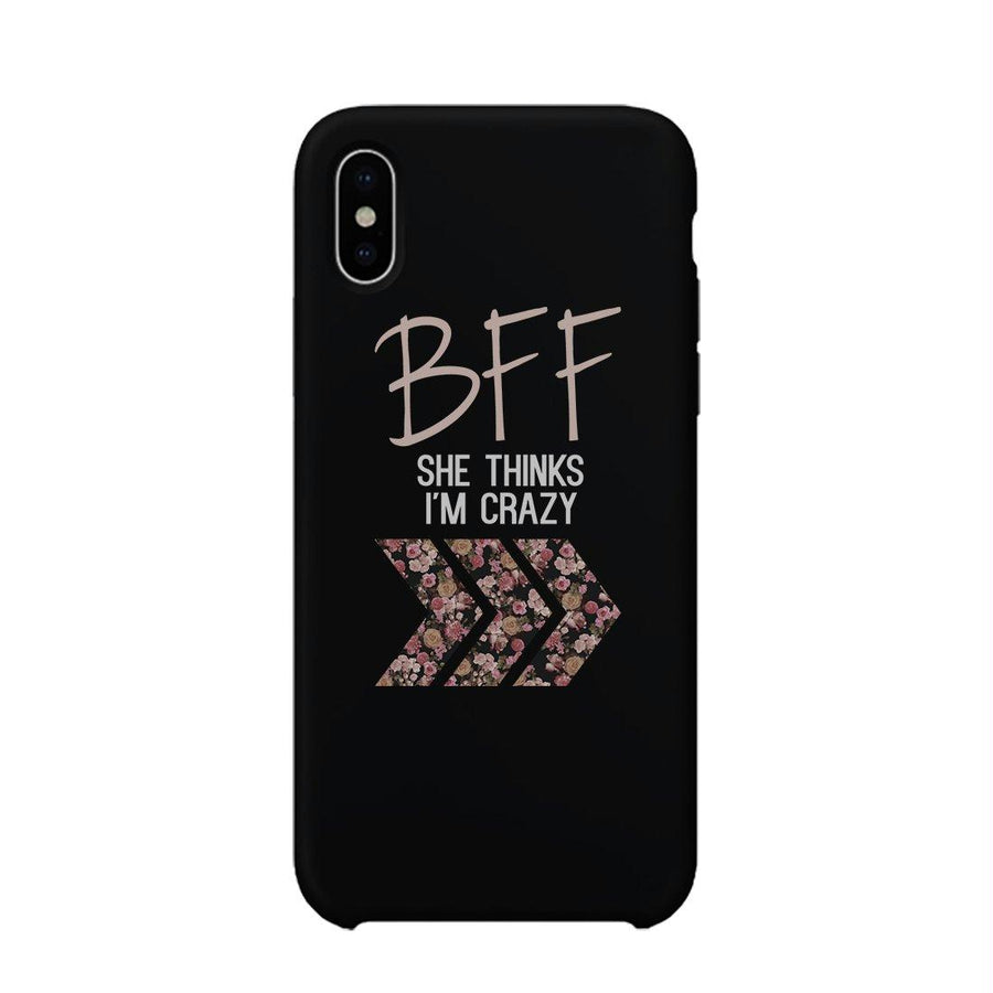 BFF Floral Crazy Best Friend Black Matching Phone Cases